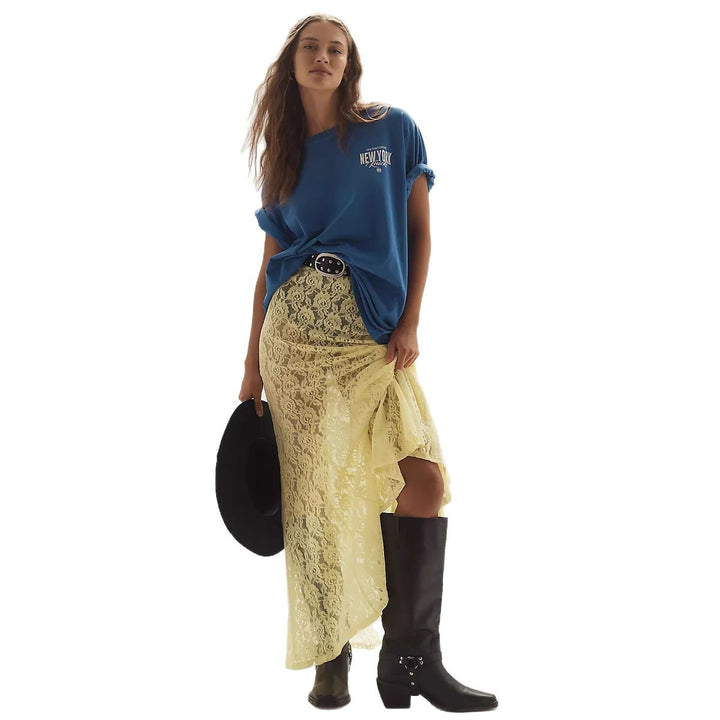 Damen lässiges T-Shirt mit coolem Druck und oversized Schnitt Echo Archiv