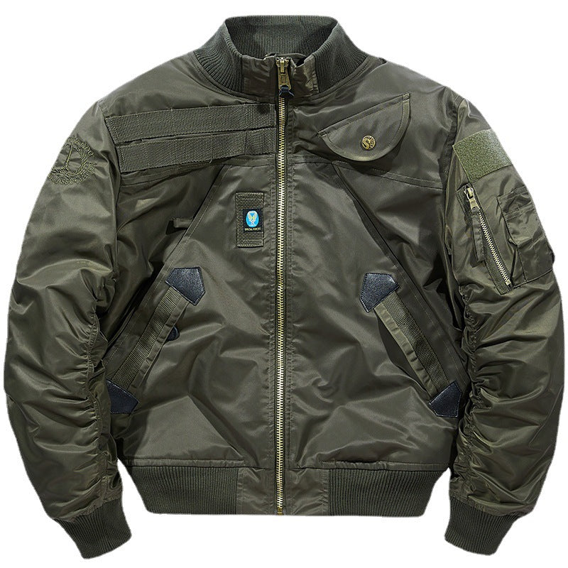 Herren Wattierte Bomberjacke im Pilotendesign mit Utility-Taschen und Rippbündchen Echo Archiv