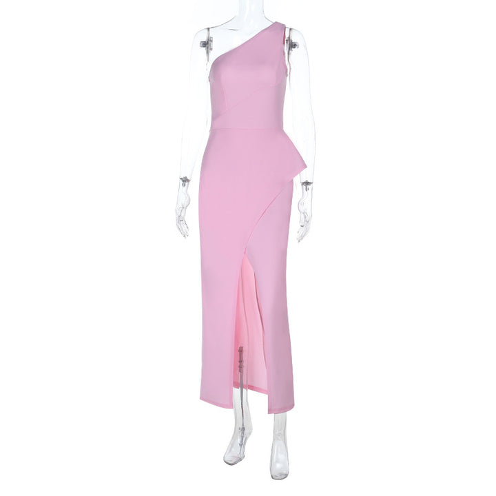 Damen elegantes Abendkleid mit tailliertem Schnitt und hohem Schlitz Echo Archiv