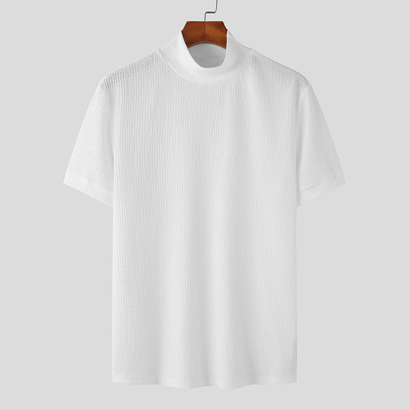 Herren nan Kurzarm Feinstrickshirt mit Stehkragen Echo Archiv