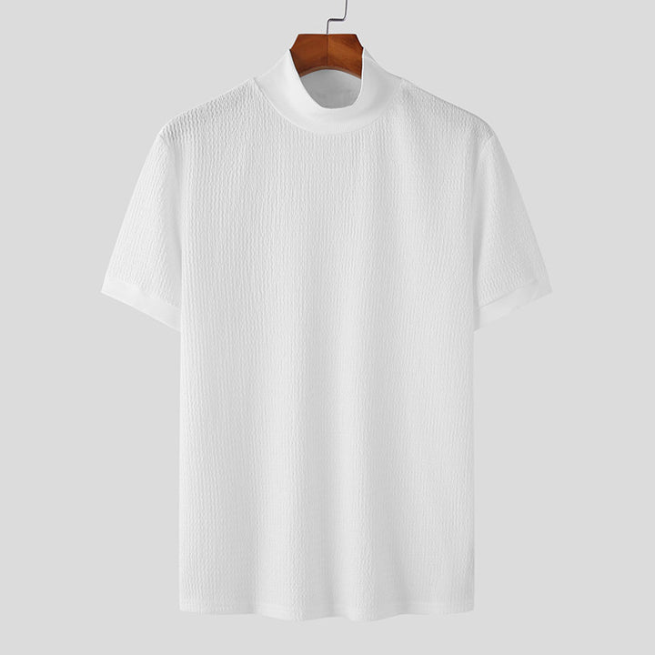 Herren nan Kurzarm Feinstrickshirt mit Stehkragen Echo Archiv