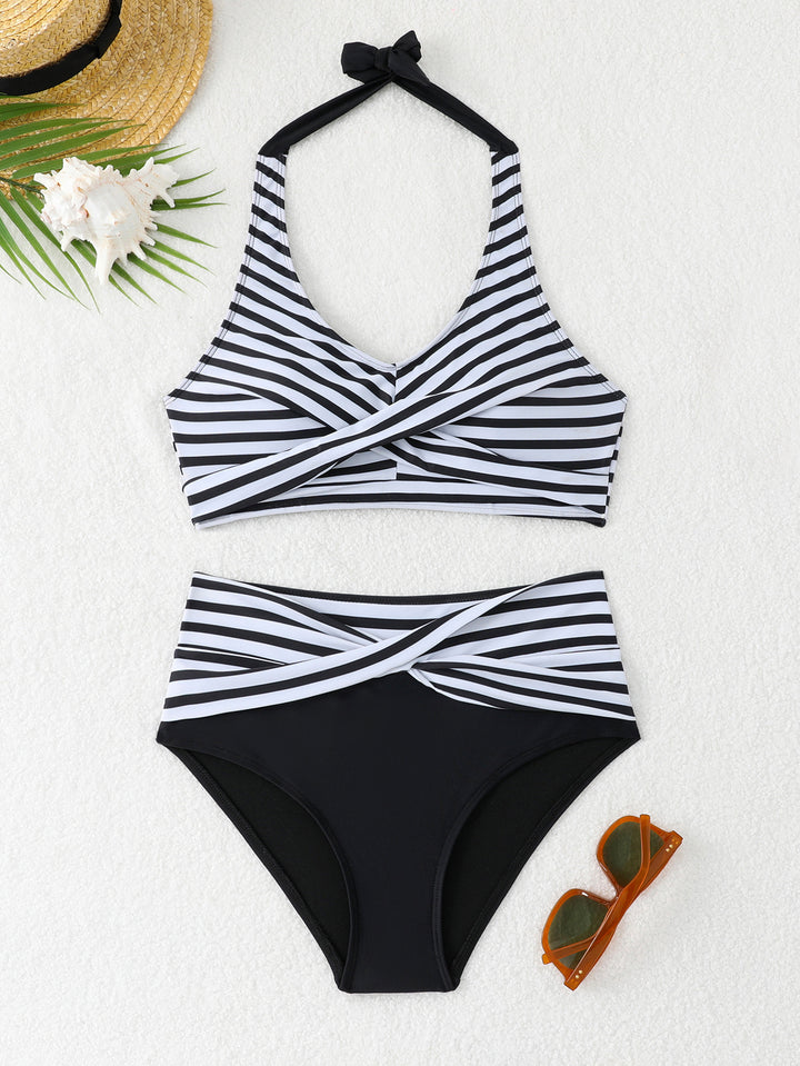 Damen Sportliches Bikini-Set mit hochgeschnittenem Bund Echo Archiv