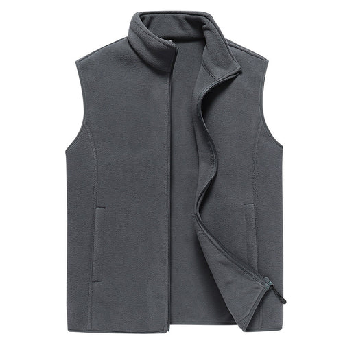 Herren Ärmellose Microfleece‑Weste mit Stehkragen und verdecktem Zweiwege-Reißverschluss Echoarchiv