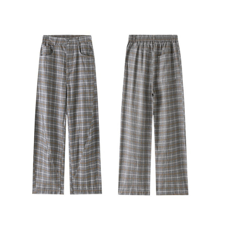 Damen Hochtaillierte weite karierte Culotte‑Hose mit Bügelfalte Echo Archiv