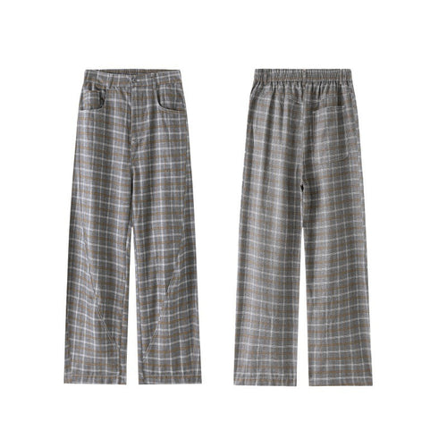 Damen Hochtaillierte weite karierte Culotte‑Hose mit Bügelfalte Echo Archiv