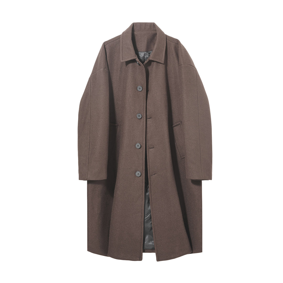 Herren Oversize Wollmantel mit gesteppter Innenfütterung und klassischem Reverskragen Echo Archiv