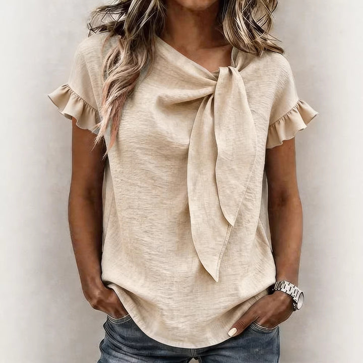 Damen Bluse mit Rüschenärmeln und Schleifendetail Echo Archiv