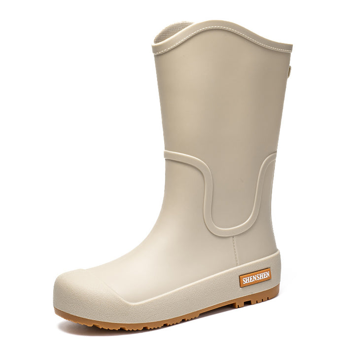 Damen Mittelhohe wasserdichte Gummistiefel mit griffiger Profillaufsohle Echoarhiv