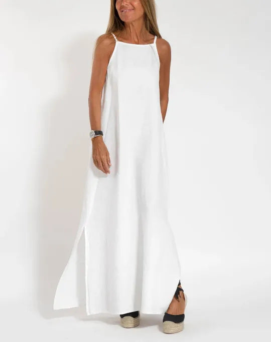 Damen lässiges Maxikleid mit schmalen Trägern und fließendem Schnitt – Valéora