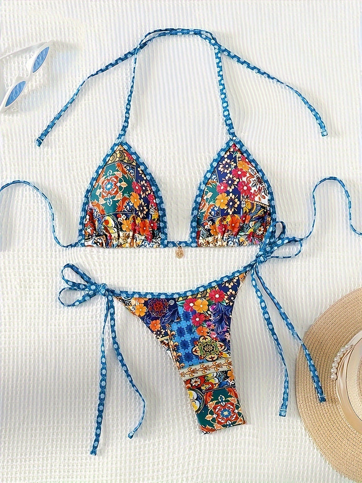 Damen Triangel-Bikini-Set mit floralem Muster Echo Archiv