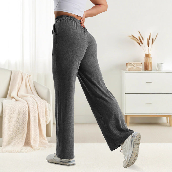 Damen weite Jersey-Loungehose mit hohem Komfortbund und Seitentaschen echoarchiv-