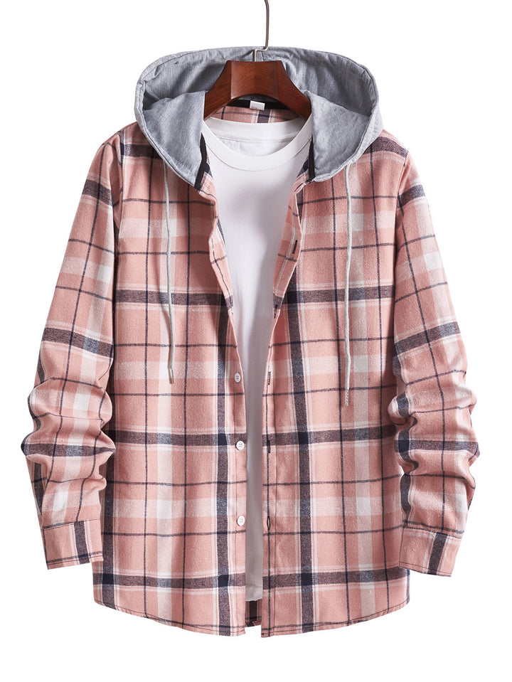 Herren Overshirt mit Kapuze im modernen Karo-Design Echoarchiv
