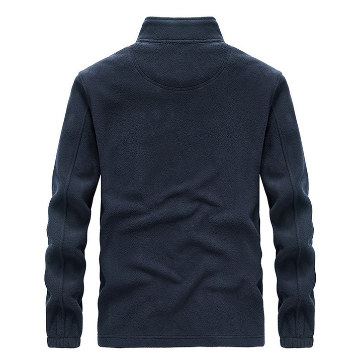 Herren Microfleece-Outdoorjacke mit Stehkragen, Reißverschluss und zipptaschen – Taviero