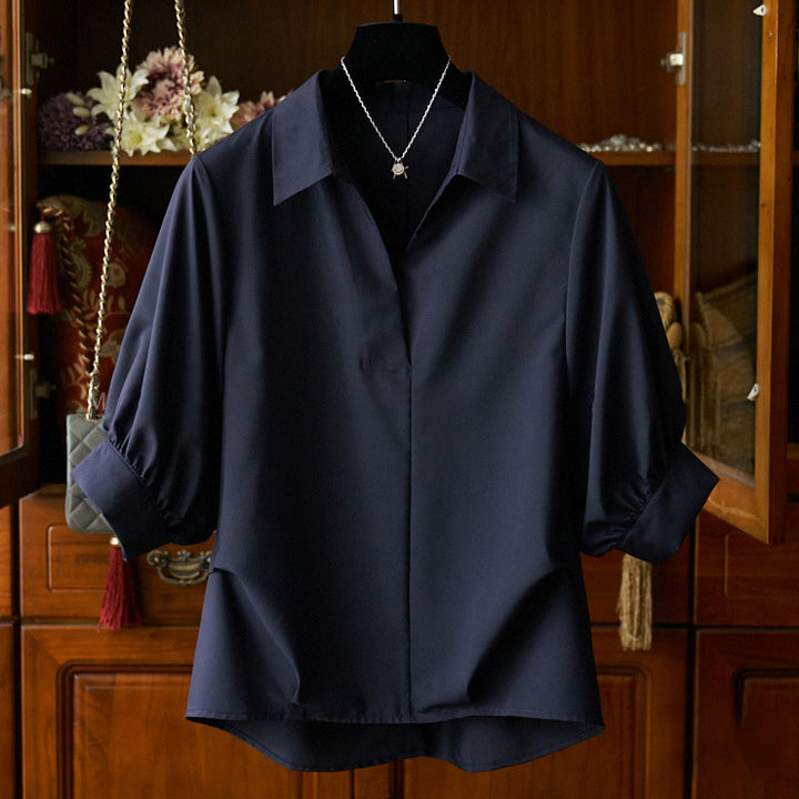 Damen Elegante Bluse mit Übergrößen und weiten Ärmeln Echoarchiv