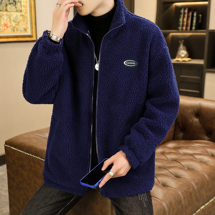 Herren warme Fleecejacke mit hohem Kragen und elastischen Bündchen Echoarchiv