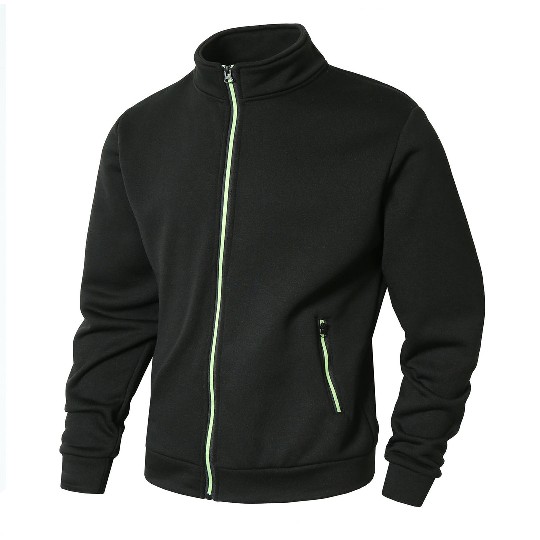 Herren sportliche Fleecejacke mit hohem Kragen und Reißverschlüssen Echoarchiv