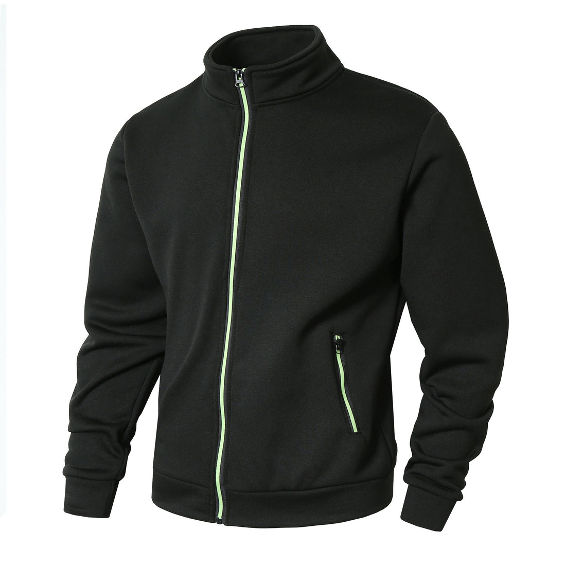 Herren sportliche Fleecejacke mit hohem Kragen und Reißverschlüssen – Cavarno