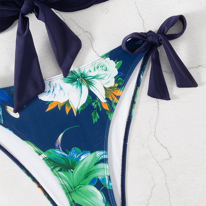 Damen Bikini-Set mit modischen Bindebändern und floralem Design Echo Archiv