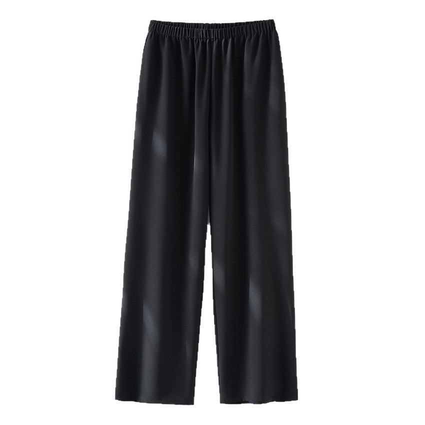 Damen Weite Satin-Hose mit Elastikbund und fließender Palazzo-Silhouette Echoarchiv