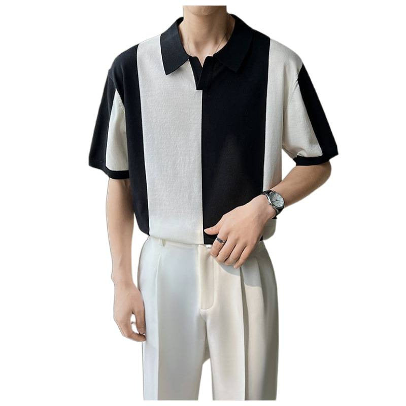 Herren Poloshirt mit modernem Farbblockdesign und lockerer Passform Echoarchiv