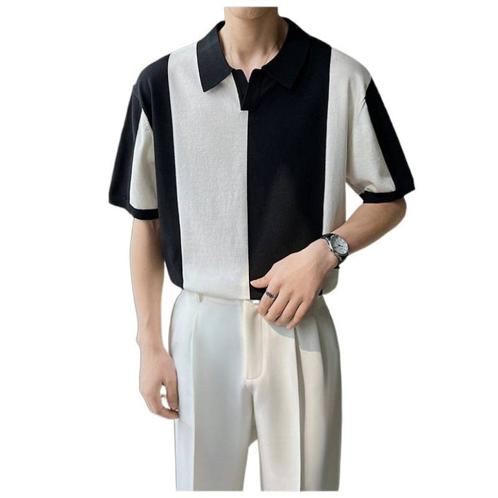 Herren Poloshirt mit modernem Farbblockdesign und lockerer Passform Echoarchiv