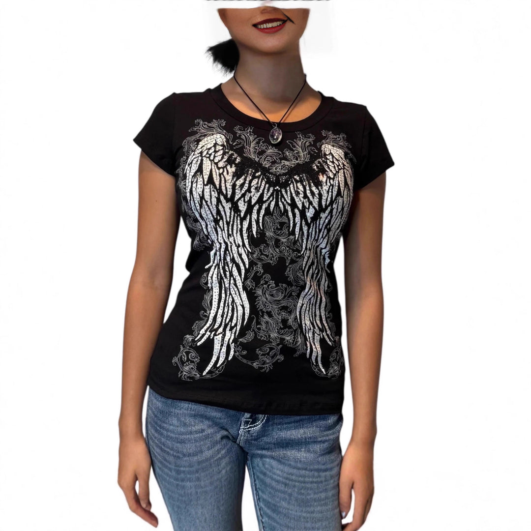 Damen T-Shirt mit Engelprint Echo Archiv