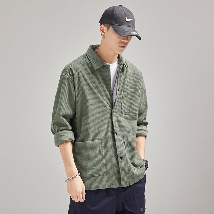Herren Kord-Workwear-Überhemd mit Brust- und Eingrifftaschen Echoarchiv