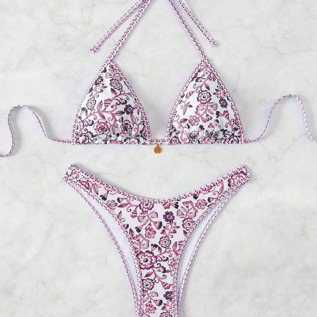 Damen Triangel-Bikini mit floraler Spitze Echo Archiv