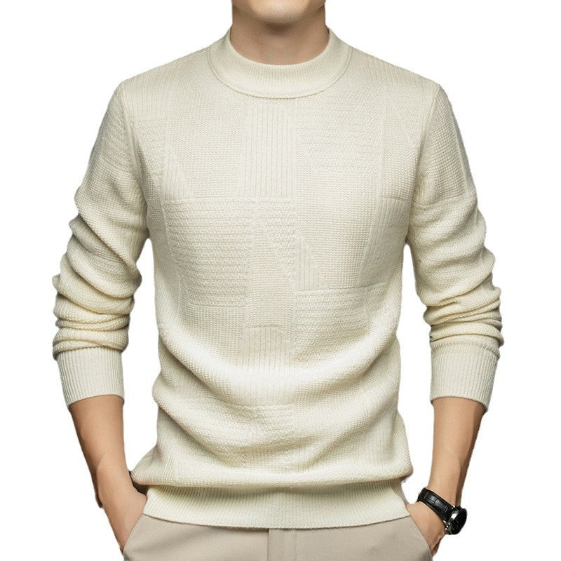 Herren feiner Rundhals-Strickpullover aus hochwertiger Wolle Echoarchiv