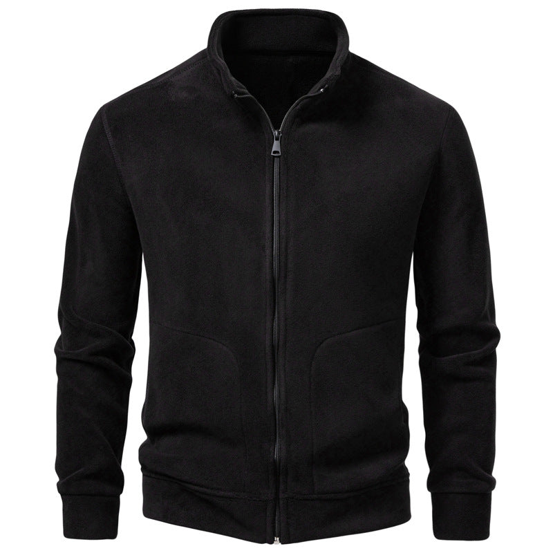 Herren Slim-Fit Fleecejacke mit Stehkragen, durchgehendem Reißverschluss und Eingrifftaschen Echo Archiv