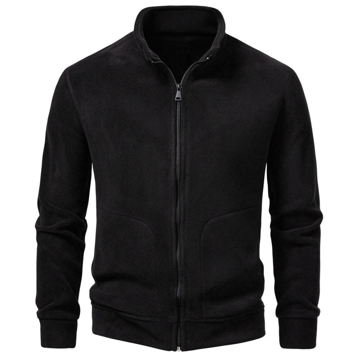 Herren Slim-Fit Fleecejacke mit Stehkragen, durchgehendem Reißverschluss und Eingrifftaschen Echo Archiv