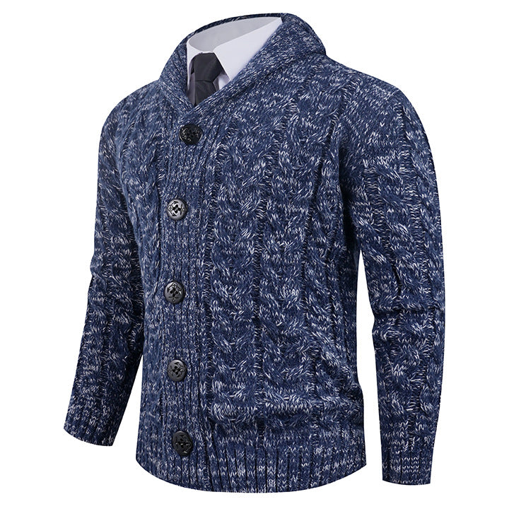 Herren Strickjacke mit Zopfmuster und schickem Schalkragen Echoarchiv
