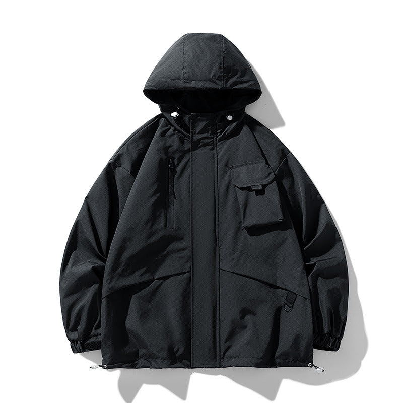 Unisex Funktionsjacke mit multifunktionalen Taschen und verstellbarem Kapuzenschutz Echoarchiv