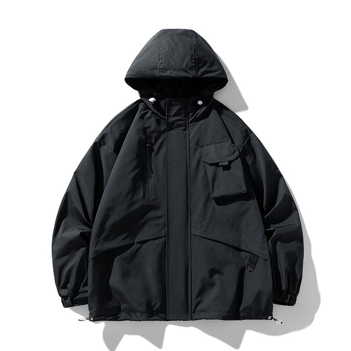 Unisex Funktionsjacke mit multifunktionalen Taschen und verstellbarem Kapuzenschutz Echoarchiv