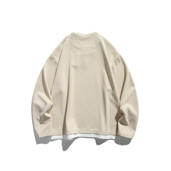 Unisex Oversize-Sweatshirt mit V‑Notch und integriertem Layer‑Look Echoarchiv