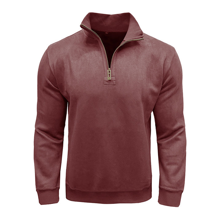 Herren modischer Pullover mit Stehkragen und Reißverschluss Echoarchiv