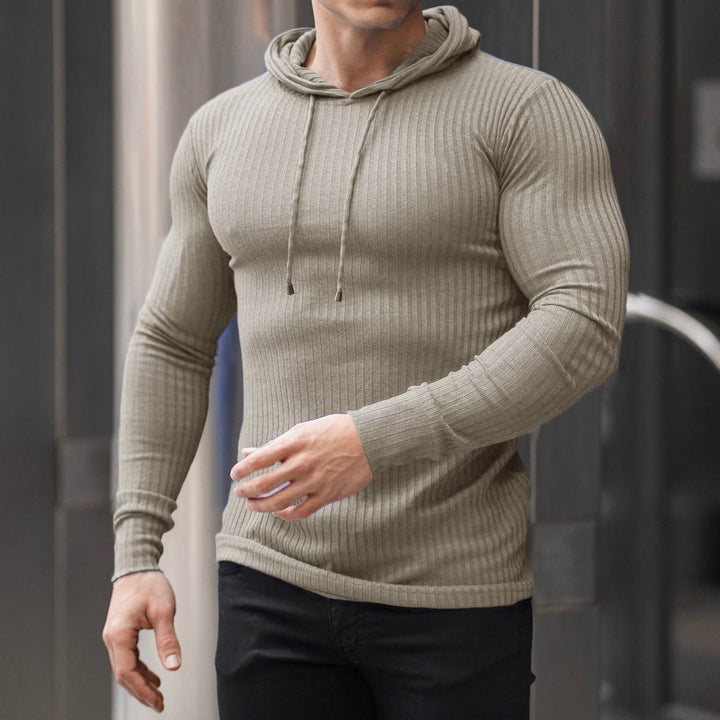 Herren stylischer Kapuzenpullover mit Rippenstruktur und modischem Schnitt Echoarchiv