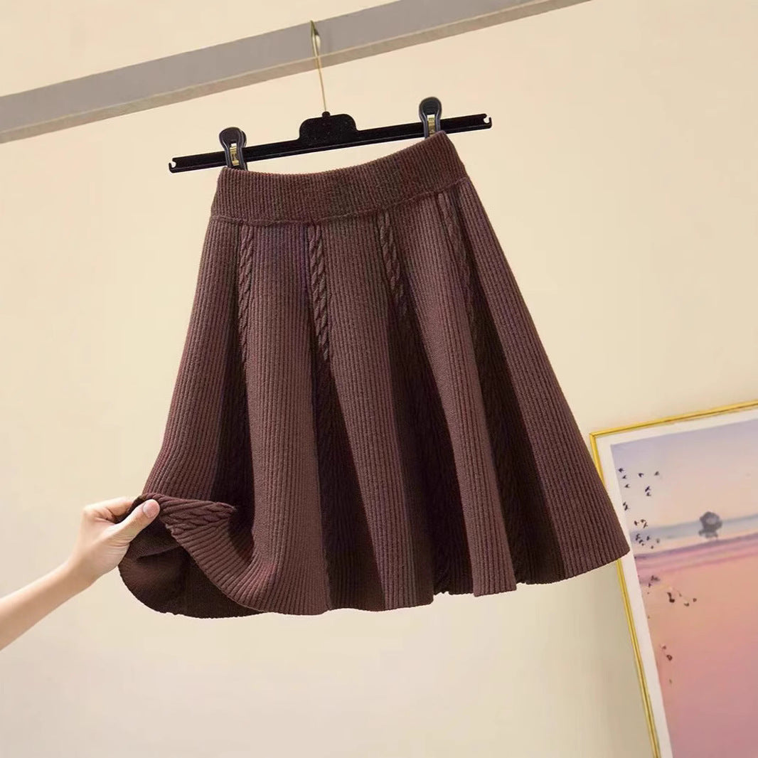 Damen Wadenlanger Strickrock mit Zopfmuster Echo Archiv