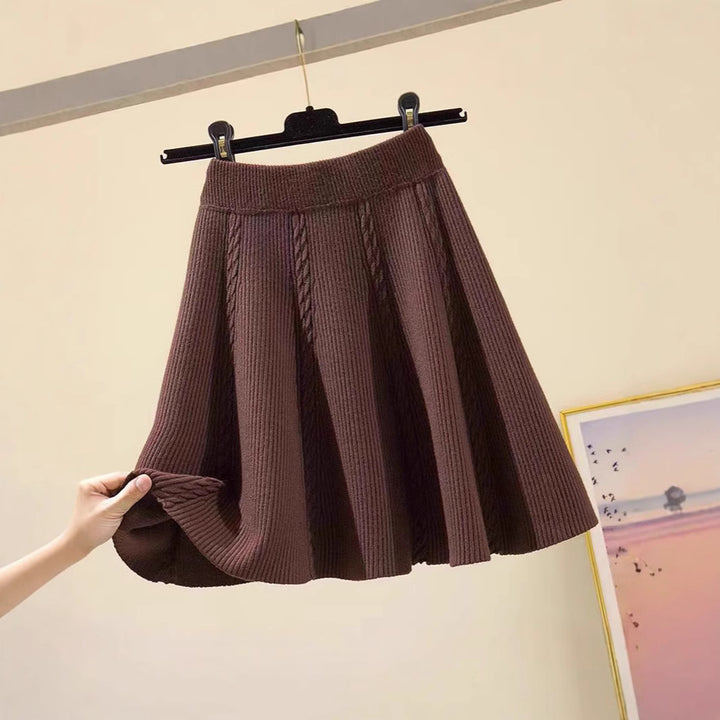 Damen Wadenlanger Strickrock mit Zopfmuster Echo Archiv