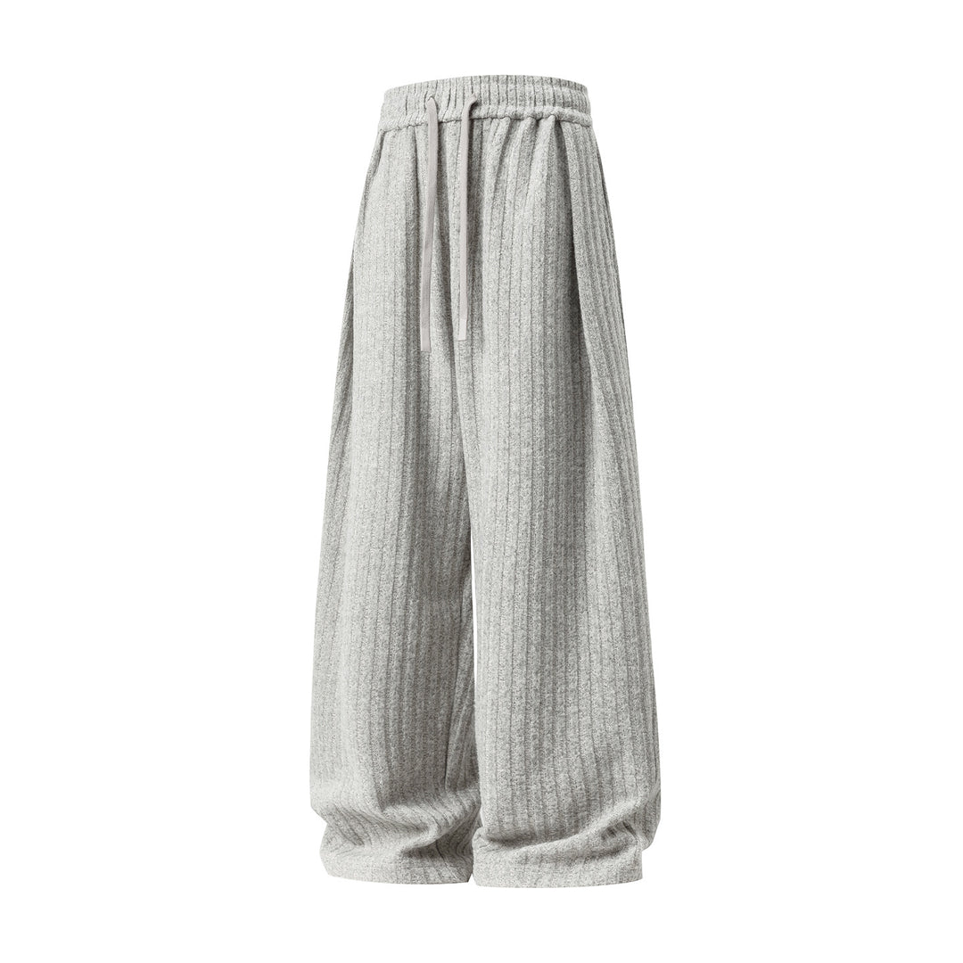 Damen Weite Rippstrick-Loungehose mit Kordelzug und hohem Bund Echo Archiv