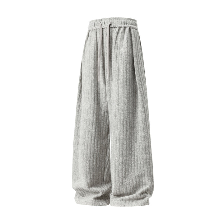 Damen Weite Rippstrick-Loungehose mit Kordelzug und hohem Bund Echo Archiv