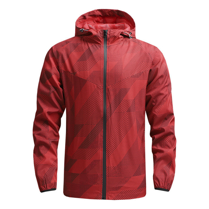 Herren ultraleichte Kapuzen-Trainingsjacke mit winddichter Oberfläche und Packfunktion Echo Archiv