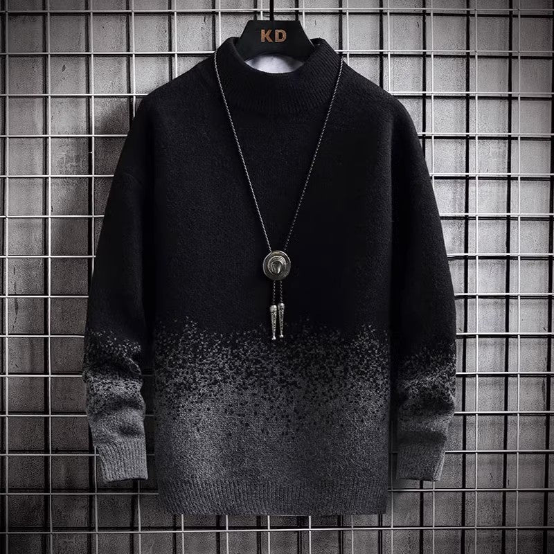 Herren modischer Rollkragenpullover mit stylishen Farbverlauf Echoarchiv