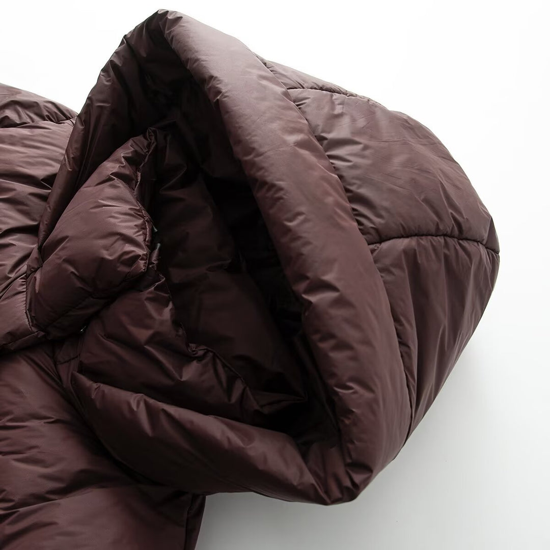 Damen Boxy‑Steppjacke mit Kapuze, hohem Stehkragen und Rippbündchen Echoarchiv