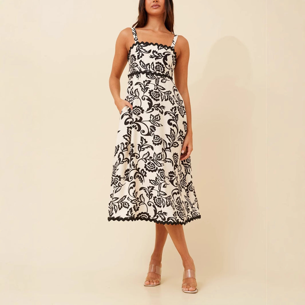 Damen Maxikleid mit floralem Design und praktischen Taschen Echo Archiv