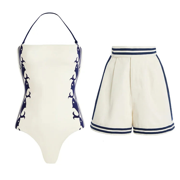 Damen Badeoutfit mit eleganter Schleifen-Detail Echo Archiv