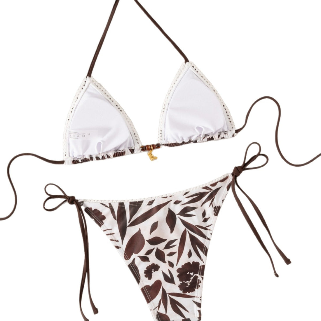 Damen Triangel-Bikini mit floralen Details und verstellbaren Trägern – Maréssa