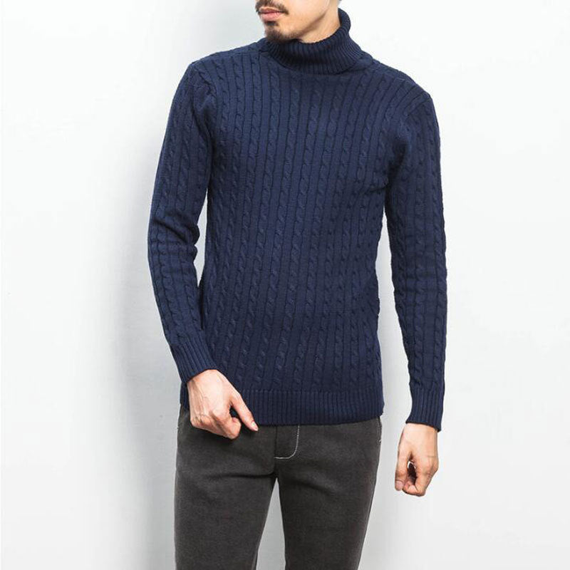 Herren nan Feinstrick-Rollkragenpullover mit Zopfmuster und schmaler Silhouette Echo Archiv