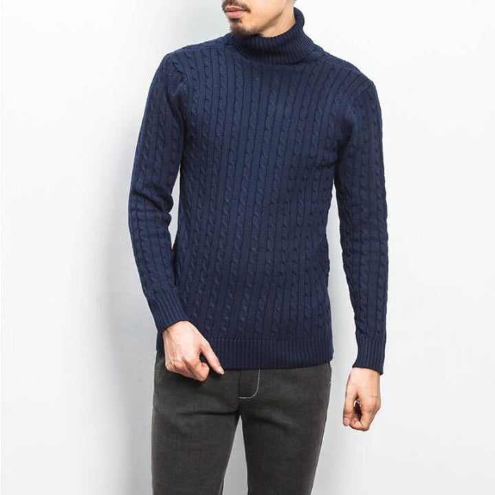 Herren nan Feinstrick-Rollkragenpullover mit Zopfmuster und schmaler Silhouette Echo Archiv