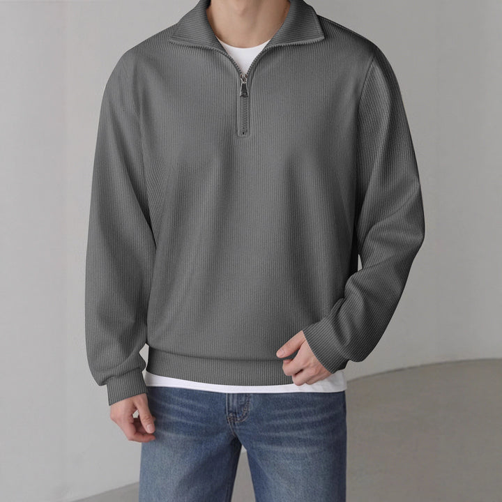 Herren lässiger Pullover mit halbem Reißverschluss Echoarchiv
